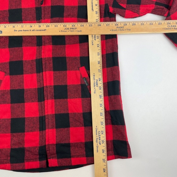 NWT Five Brother Womens Size S Full Zip Flannel Hoodie Red Black Check Unlined - Picture 6 of 6